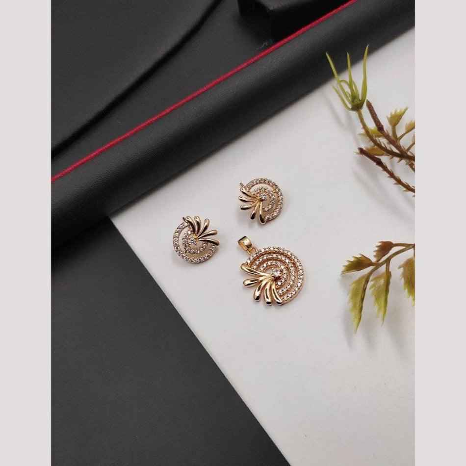 Sparkling American Diamond Pendant Set