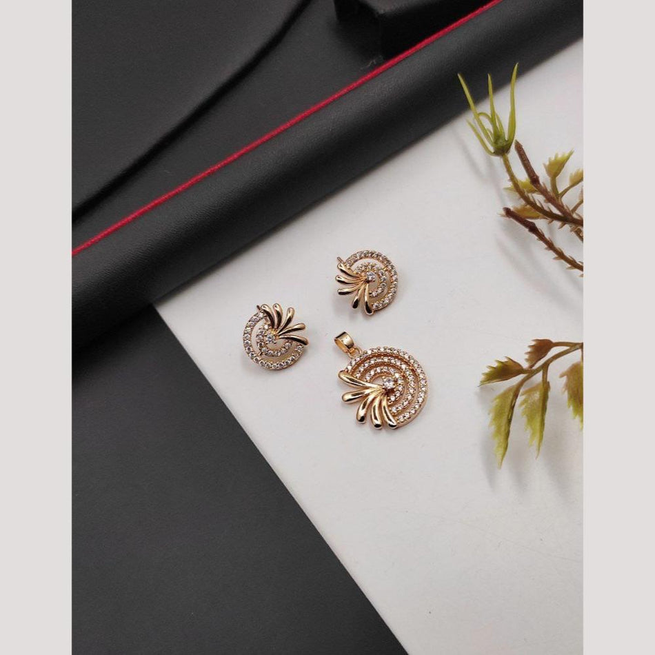 Sparkling American Diamond Pendant Set