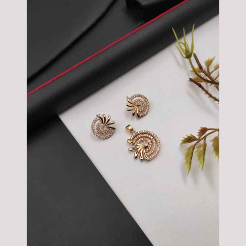 Sparkling American Diamond Pendant Set