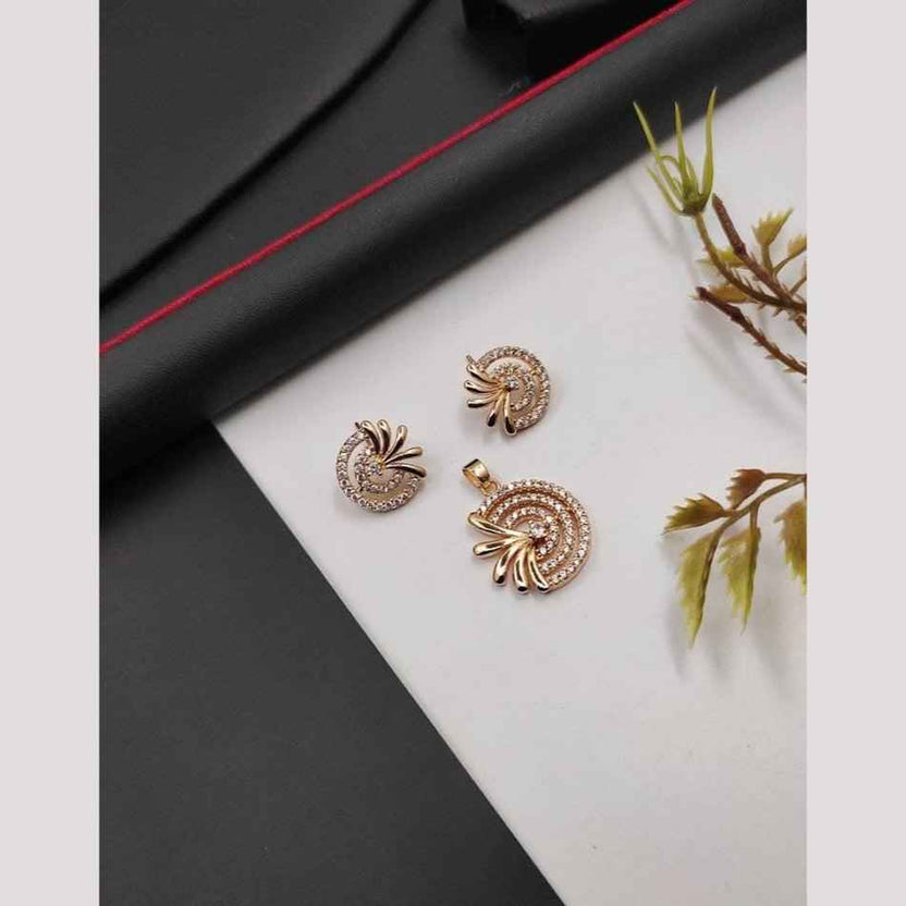 Sparkling American Diamond Pendant Set