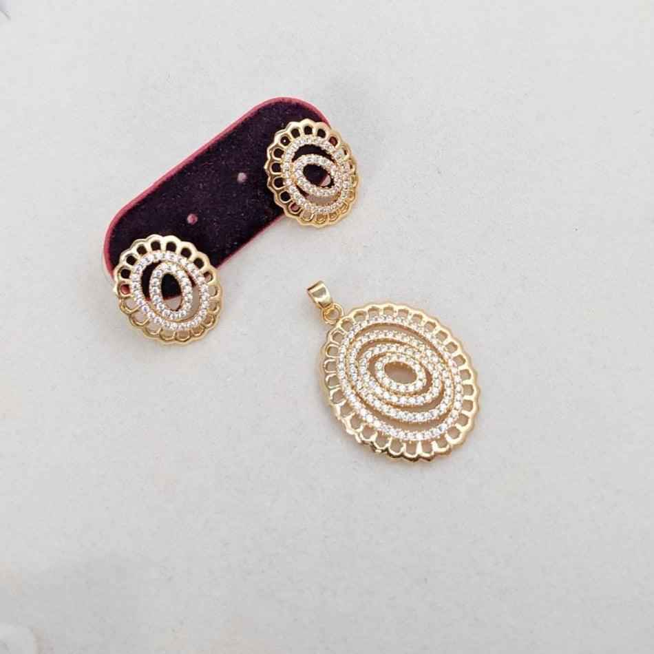 Sparkling American Diamond Pendant Set