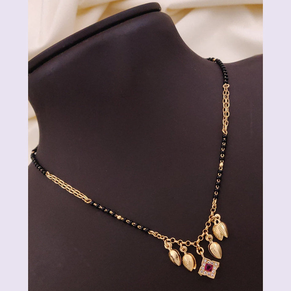 Gold Plated Pota Stone & Austrian Stone Mangalsutra