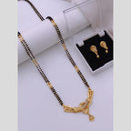 Gold Plated Austrian Stone Mangalsutra Set with Matching Earrings