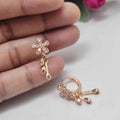 Fancy Austrian Stone Floral Stud Earrings for Women