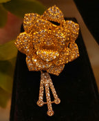 Gold & Silver Dual-Tone Floral American Diamond Necklace Set – Designer Choker Style with Earrings