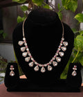 Premium Gold Plated Kundan Necklace Set with Ruby Detailing & Matching Earrings