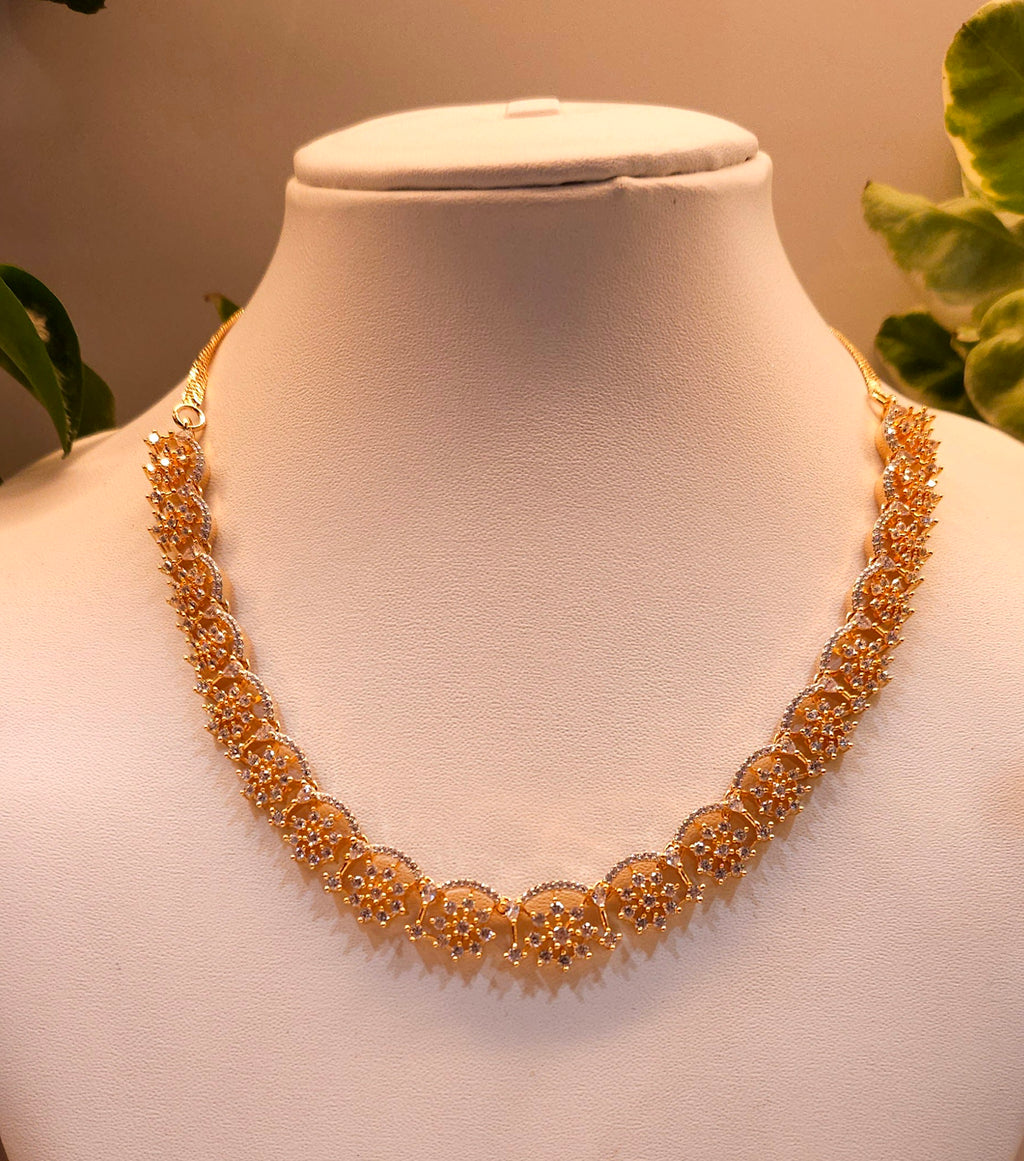 Elegant Designer American Diamond Necklace Set – Premium Party & Festive Wear