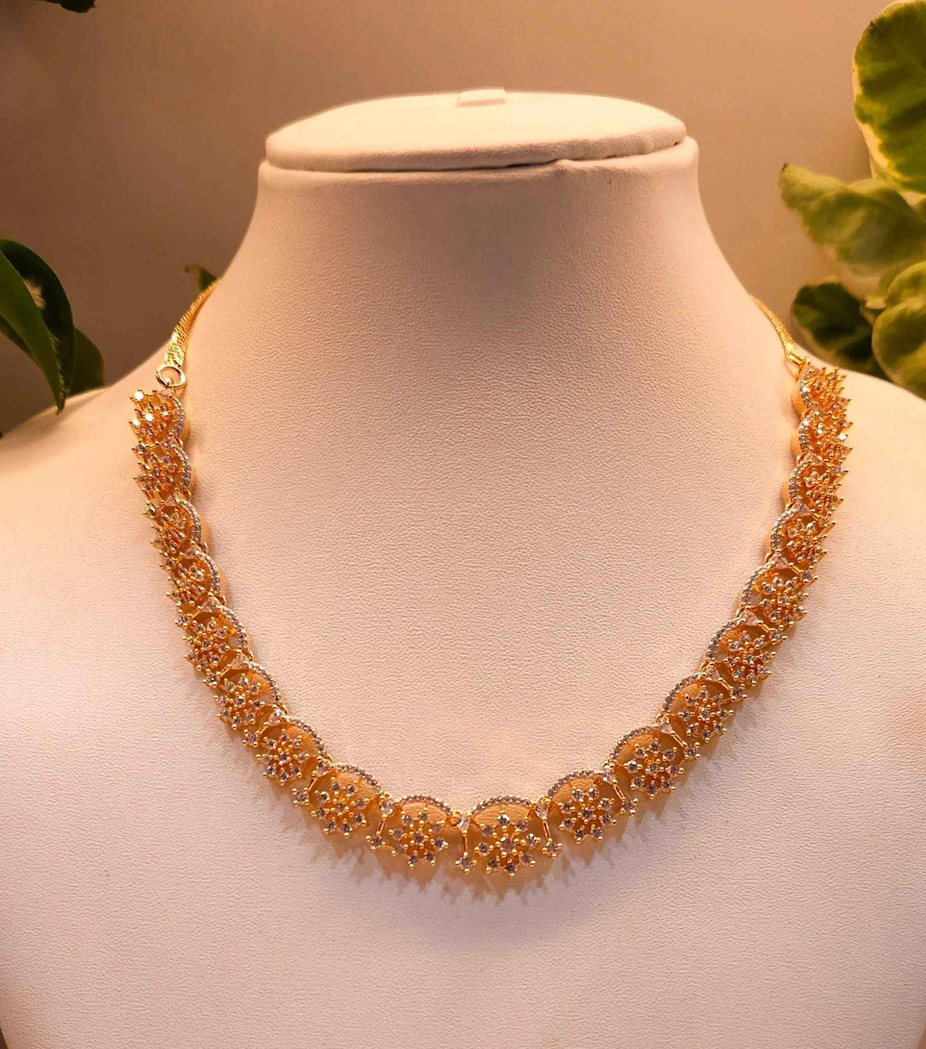 Elegant Designer American Diamond Necklace Set – Premium Party & Festive Wear