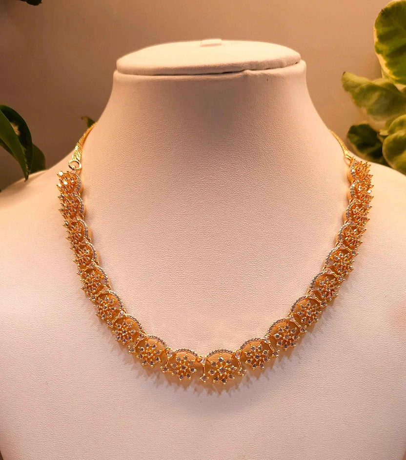 Elegant Designer American Diamond Necklace Set – Premium Party & Festive Wear