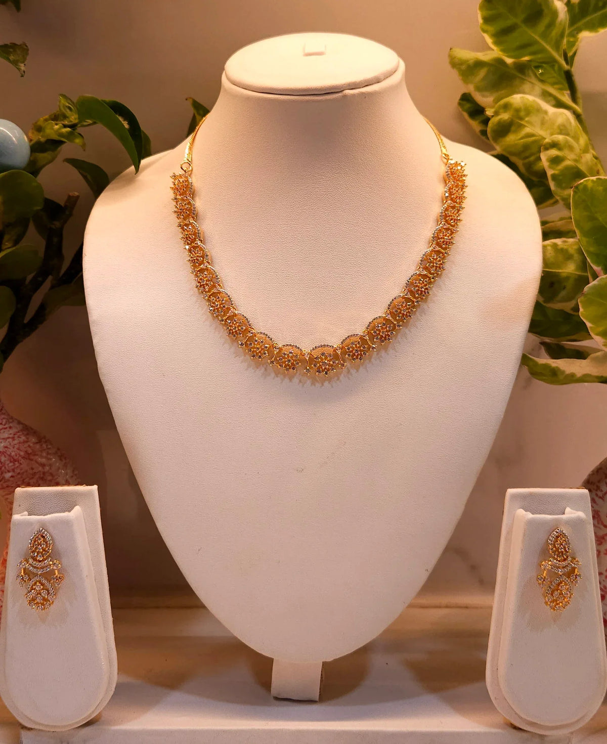 Elegant Designer American Diamond Necklace Set – Premium Party & Festive Wear - Shangri 