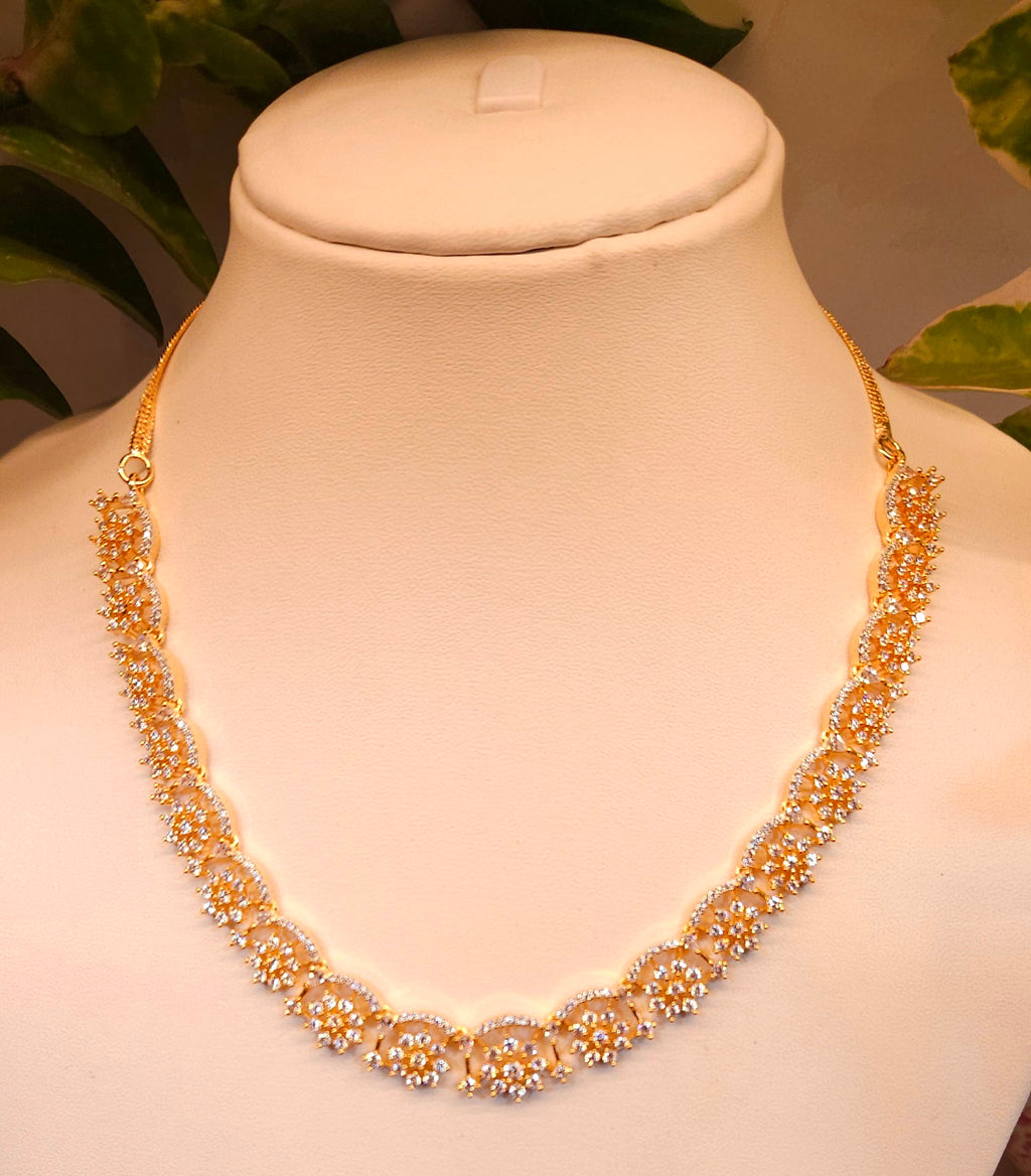 Elegant Designer American Diamond Necklace Set – Premium Party & Festive Wear