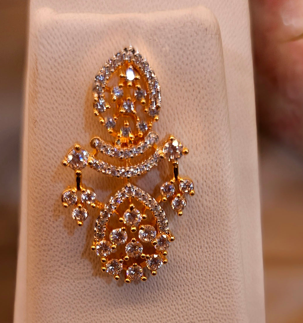 Elegant Designer American Diamond Necklace Set – Premium Party & Festive Wear