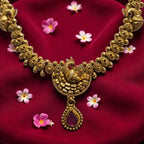 Antique Premium Peacock Designer Necklace Set with Earrings - Shangri 