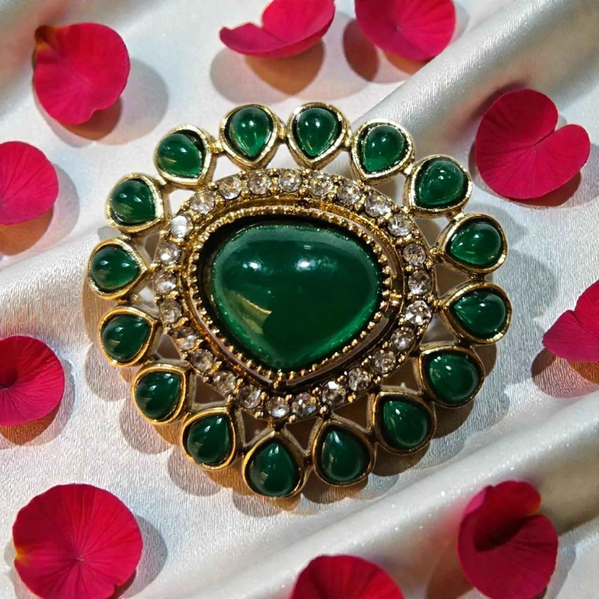 Royal Color Kundan Adjustable Statement Ring