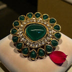 Royal Color Kundan Adjustable Statement Ring - Shangri 
