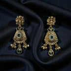 Traditional Antique Ram Darbar Temple Necklace Set with Bead Detailing - Shangri 