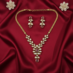 Premium AC Kundan Necklace Set with Ruby Red Accents