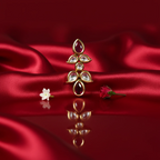 Premium AC Kundan Necklace Set with Ruby Red Accents