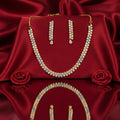 Elegant Two-Tone AD Stone Necklace Set by Shangri