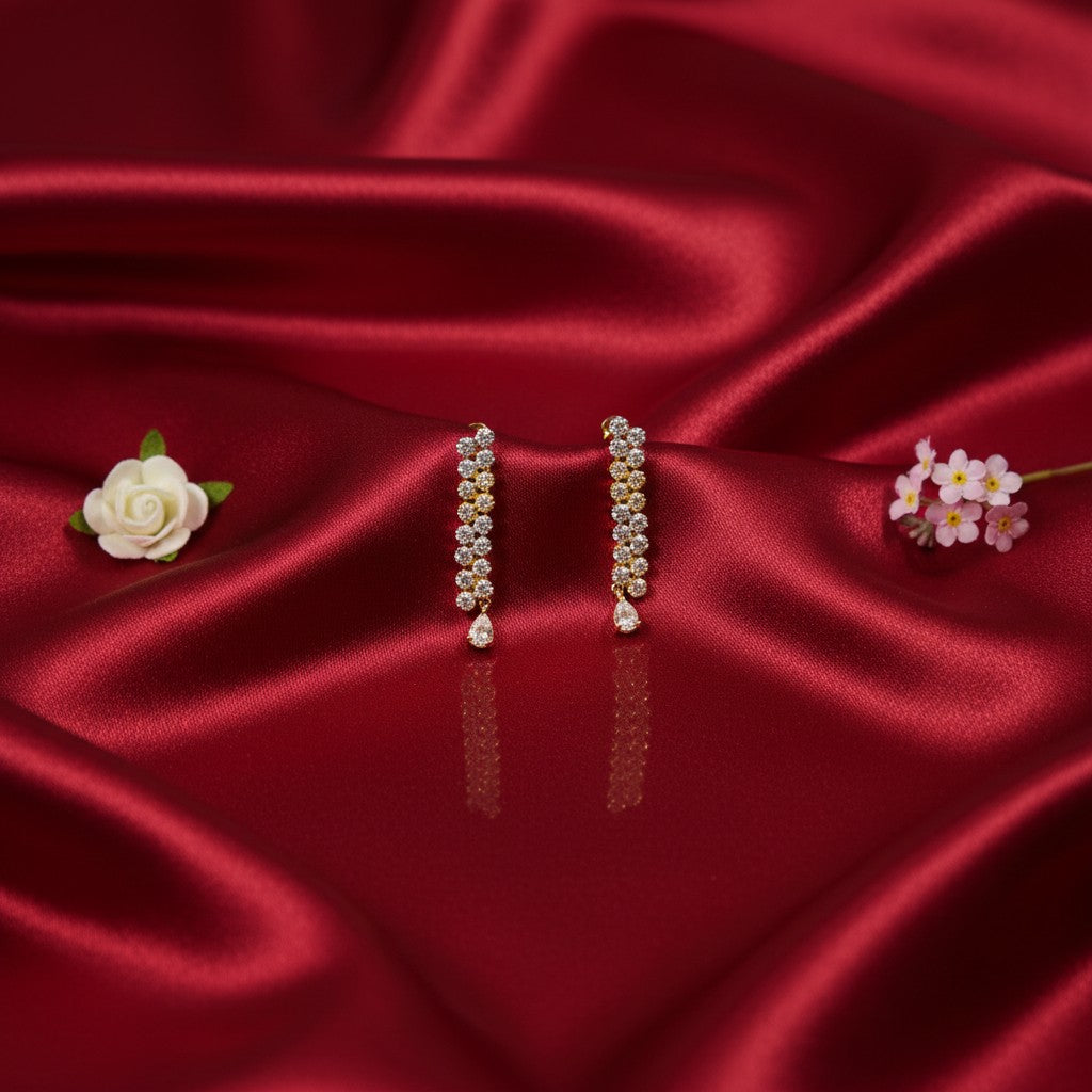 Elegant Two-Tone AD Stone Necklace Set by Shangri
