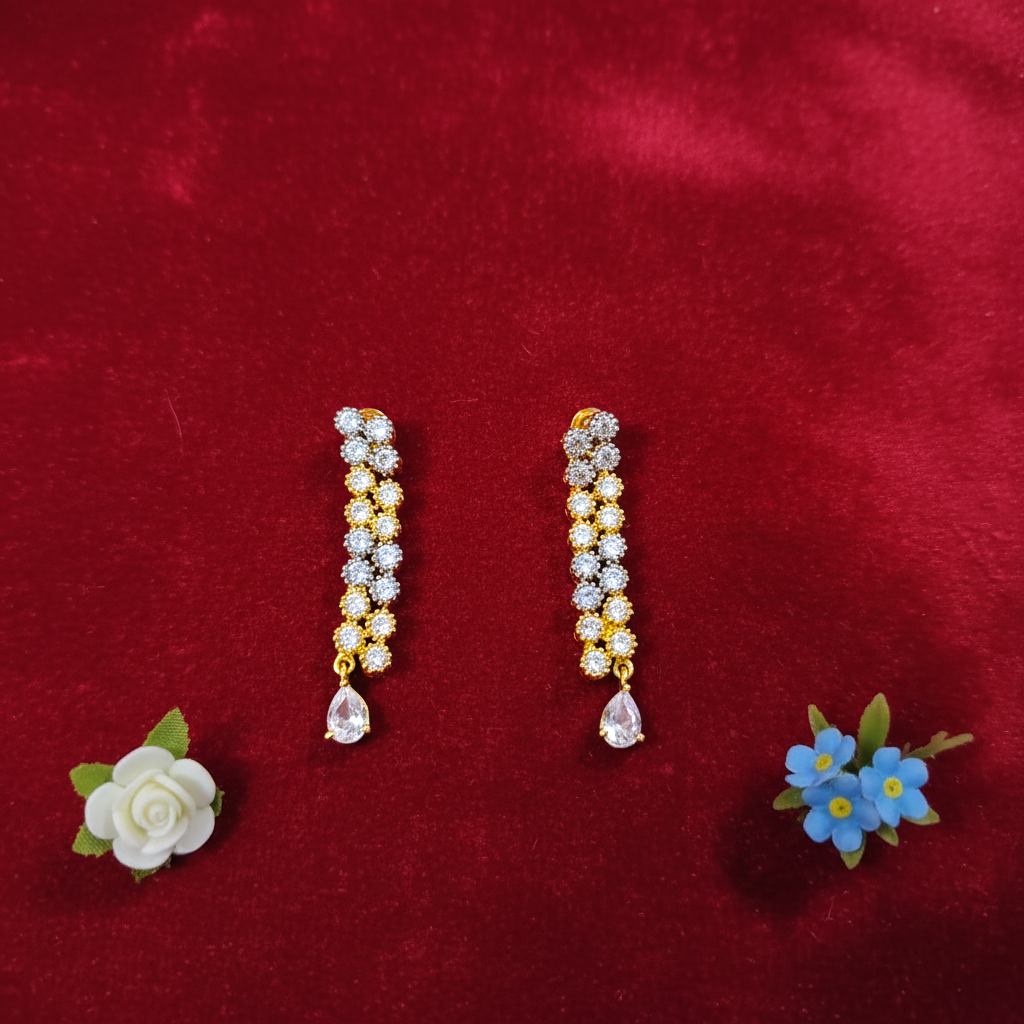 Elegant Two-Tone AD Stone Necklace Set by Shangri
