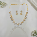 Shangri Elegant Gold-Plated Necklace & Earrings Set with American Diamond