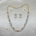 Shangri Elegant Pearl & AD Stone Necklace Set