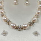 Shangri Elegant Pearl & AD Stone Necklace Set
