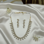 Shangri Elegant Zircon Mehendi Polish Necklace & Earring Set