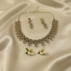 Shangri Elegant Zircon Mehendi Polish Necklace & Earring Set