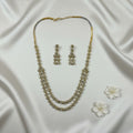 Shangri Elegant Double-Layer AD Mehendi Polish Floral Necklace Set
