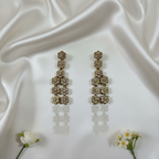 Shangri Elegant Double-Layer AD Mehendi Polish Floral Necklace Set