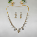 Shangri Floral Gold Plated AD Necklace Set