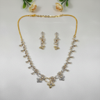 Shangri Floral Gold Plated AD Necklace Set