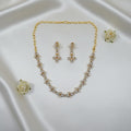 Shangri Gold-Toned AD Stone Necklace and Earrings Set