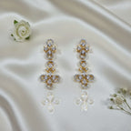 Shangri Gold-Toned AD Stone Necklace and Earrings Set