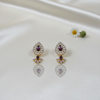 Shangri Elegant Red and Purple Stone Necklace Set