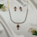 Shangri Elegant Red and Purple Stone Necklace Set