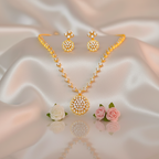 Shangri Elegant Gold Plated AD Stone Necklace and Earrings Set