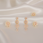 Shangri Elegant Gold Plated AD Stone Necklace and Earrings Set