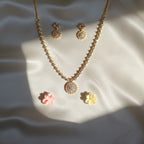 Shangri Elegant Gold Plated AD Stone Necklace and Earrings Set