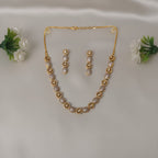 Shangri Gold-Plated AD Necklace & Earring Set
