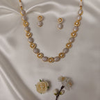 Shangri Gold-Plated AD Necklace & Earring Set