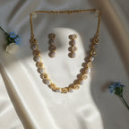 Shangri Gold-Plated AD Necklace & Earring Set