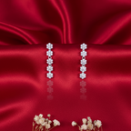 Shangri Silver-Tone Floral American Diamond Necklace & Earrings Set