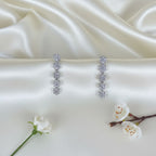 Shangri Silver-Tone Floral American Diamond Necklace & Earrings Set