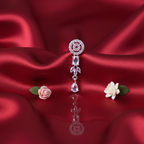Shangri Elegant Silver-White American Diamond Necklace Set