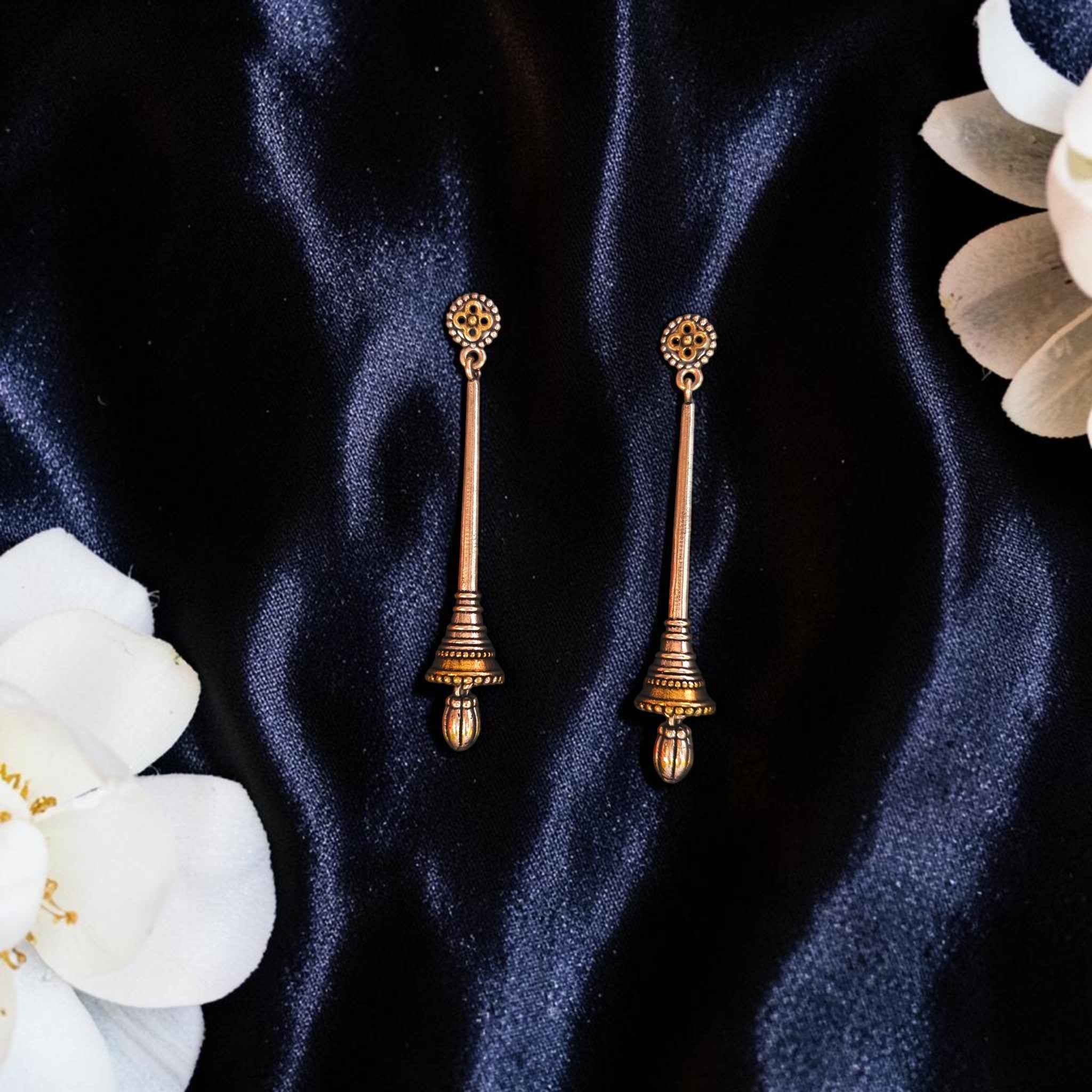 Shangri Antique Copper Long Earrings