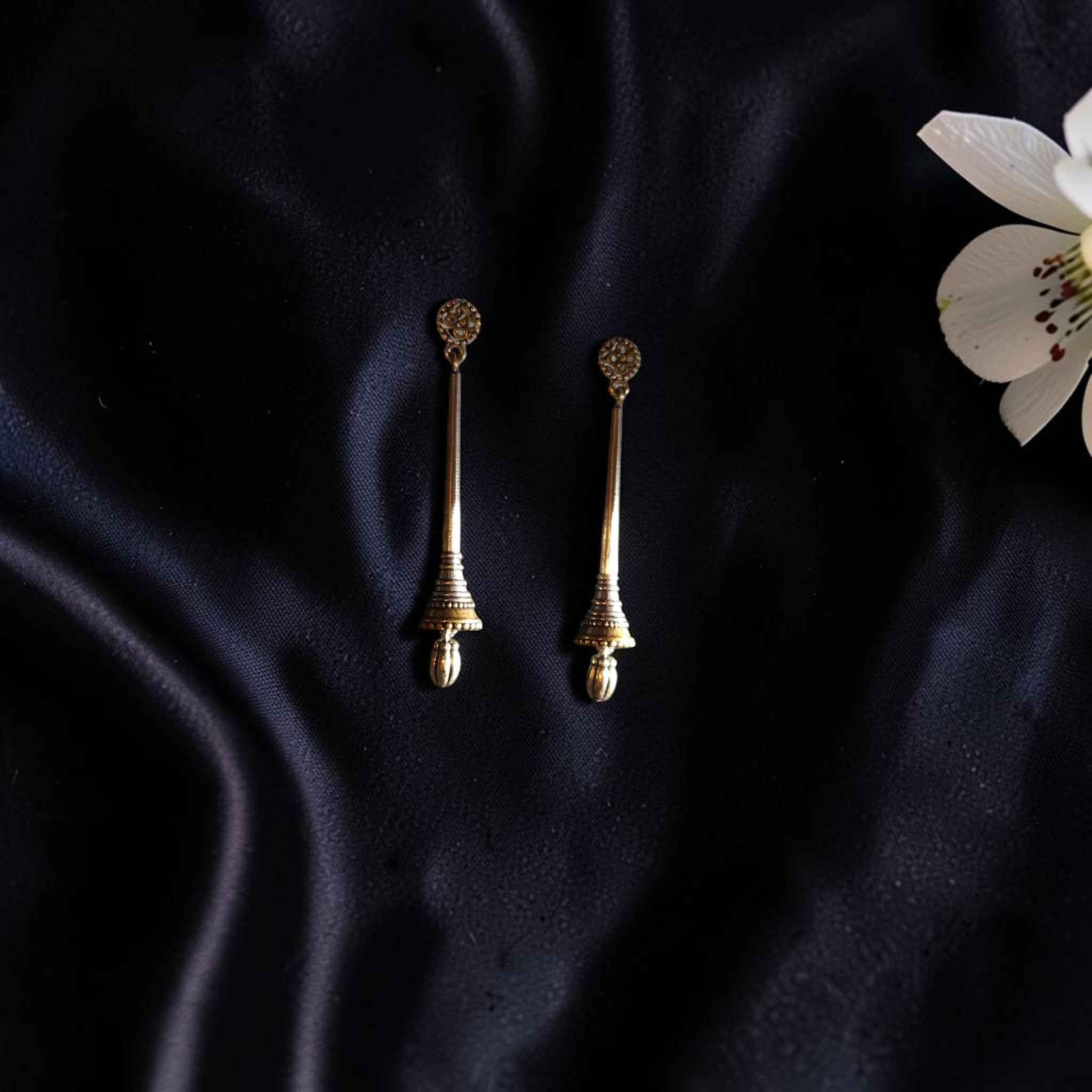 Shangri Antique Copper Long Earrings