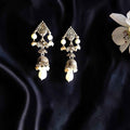 Vintage Silver Jhumkas with Pearl Drops